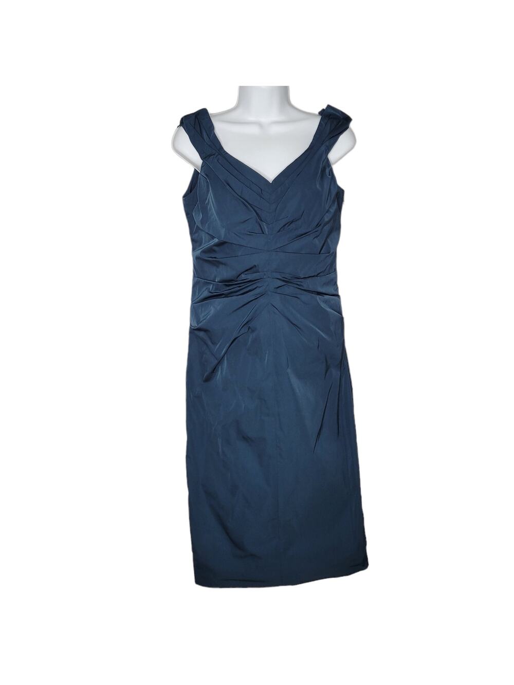 Lida Baday Teal Tucked Sleeveless Knee Length Sheath Dress NEW Women's 6